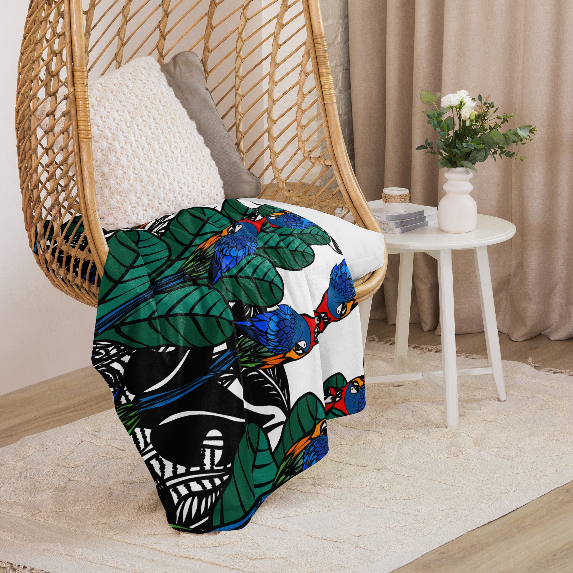 Araras, Sherpa blanket – Mari Salmonson ART Shop